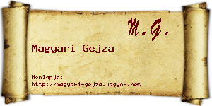 Magyari Gejza névjegykártya